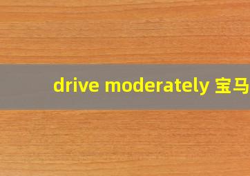 drive moderately 宝马